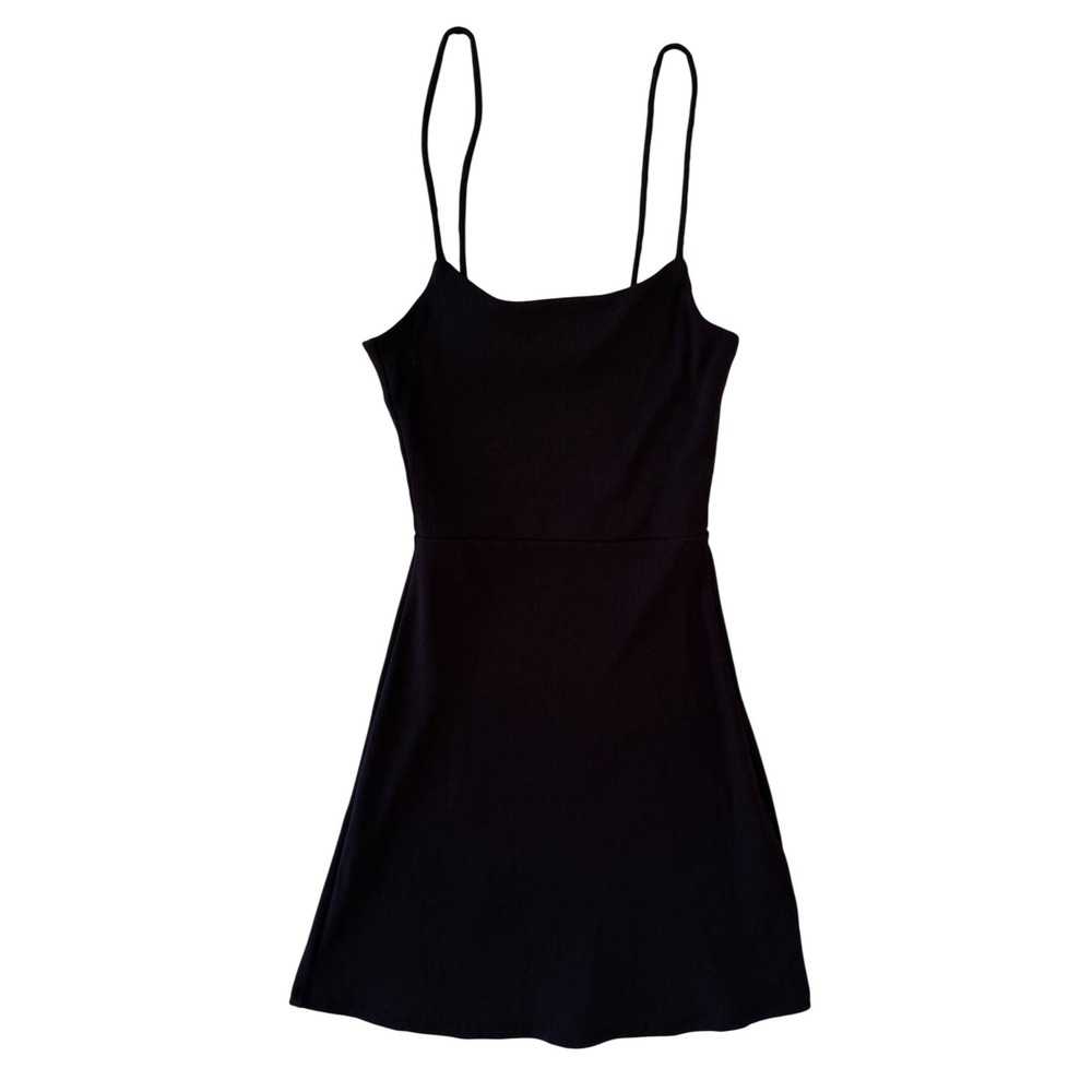 WILFRED FREE Aritzia Wilfred Free Black Ribbed Mini Dress Women's XS Fit & Flare